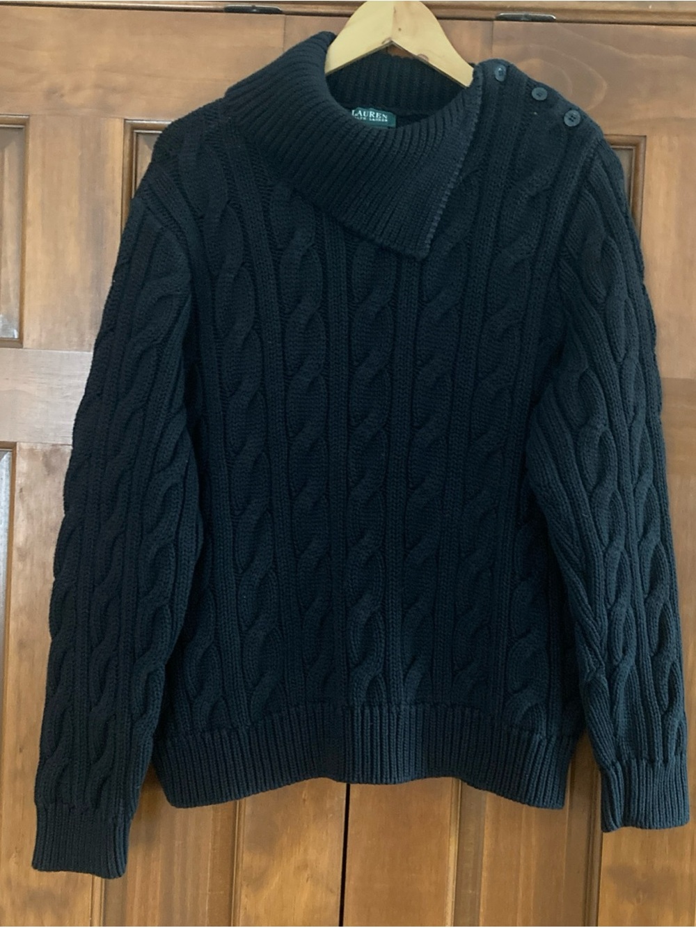 Lauren Ralph Lauren Black Cable-Knit cotton Turtleneck Sweater women’s 3X plus